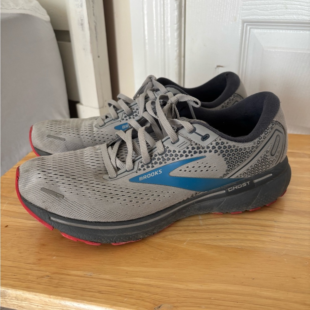 Brooks Ghost 14 Gray Blue Men's Size 9.5 Running Shoe (Medium D) *Pre-owned*